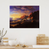 Poster Tempest, Coucher de soleil, art de Ivan Aivazovsky (Cuisine)