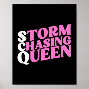 Poster Tempête chasse Reine Funny Storm Chaser Météo mign