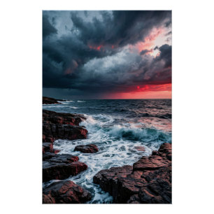 Poster Tempête cramoisie