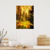 Poster Tempête de feu des bois d'automne. (Cuisine)