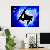 Poster Tempête de neige Blue Swirl (Bureau à domicile)