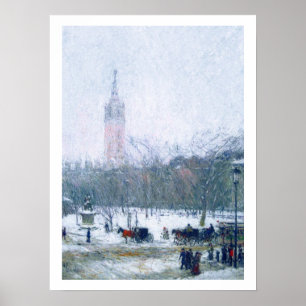 Poster Tempête de neige. Carré Madison par Childe Hassam