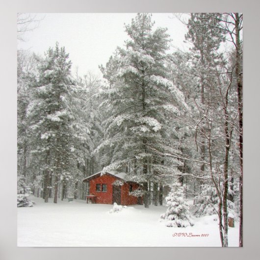 Poster Tempête de neige en hiver - Customisée (Devant)