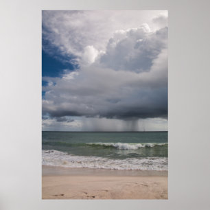 Poster Tempête de pluie au-dessus de l'océan Atlantique