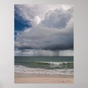 Poster Tempête de pluie sur l'océan Atlantique