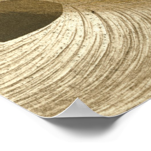 Poster Tempête de sable circulaire dans Tan et Dark Brown (Coin)