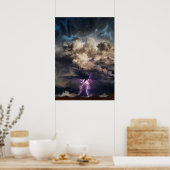 Poster Tempête d'éclairs nuageux (Cuisine)