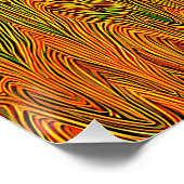 Poster "Tempête neurale" Orange jaune Abstrait (Coin)