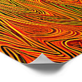 Poster "Tempête neurale" Orange jaune Abstrait (Coin)