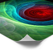 Poster Tempête rouge Floral Art moderne Abstrait Motif co (Coin)