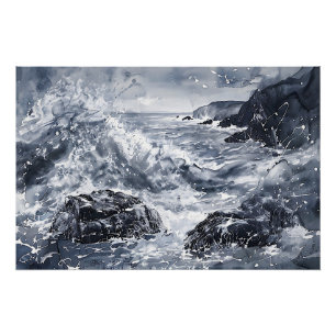 Poster Tempête sur la côte galloise