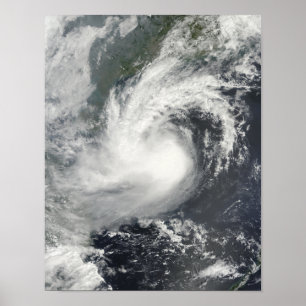 Poster Tempête tropicale Parme approchant la Chine et