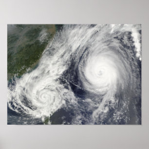 Poster Tempête tropicale Parme et ouragan superbe Melor
