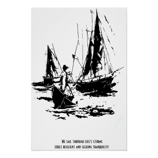 Poster tempêtes de la vie, âmes résilientes et tranquilli (Devant)