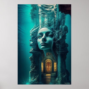 Poster Temple À Aurora - (Avec Logo De La Carte De Dessin
