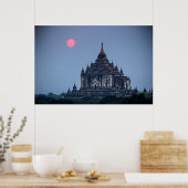 Poster Temple bouddhiste au coucher du soleil (Cuisine)