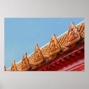 Poster Temple bouddhiste en Thaïlande - toit