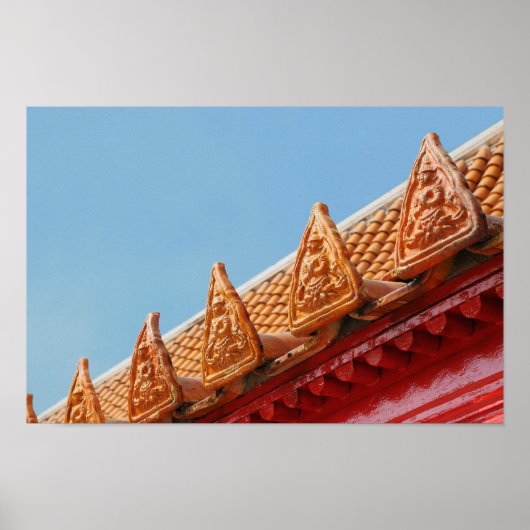 Poster Temple bouddhiste en Thaïlande - toit (Devant)