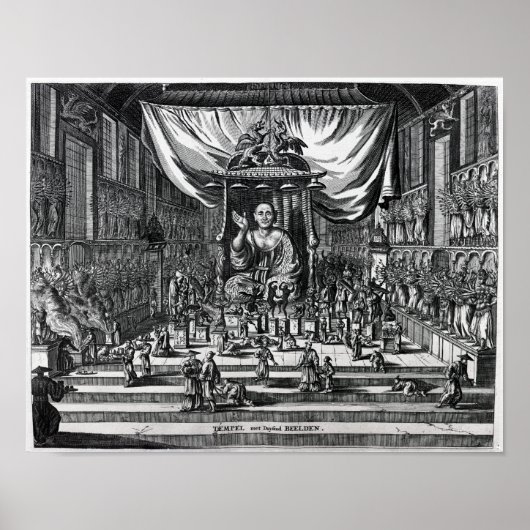 Poster Temple bouddhiste, illustration (Devant)