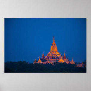 Poster Temple d'Ananda au crépuscule