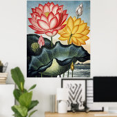 Poster Temple D'Art Botanique De Flora Eau Égyptienne Lil (Bureau à domicile)