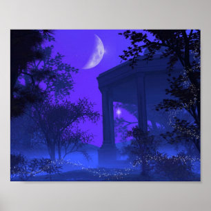 Poster Temple de Diana dans le clair de lune