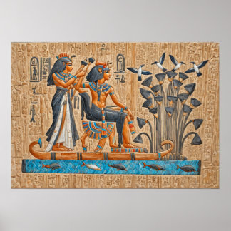 Poster Temple de Hatshepsut, Bateaux pharaoniques