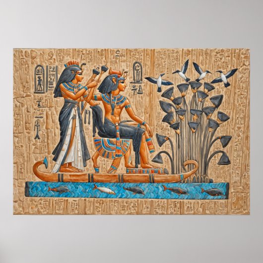 Poster Temple de Hatshepsut, Bateaux pharaoniques (Devant)