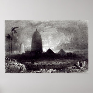 Poster Temple de Jagannath, gravé par A. Picken, 1837