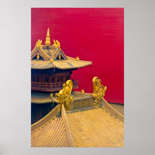 Poster Temple de Jing'an, Shanghai, Chine (Devant)