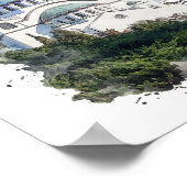 Poster Temple de Saint Sava Serbie Aquarelle Art (Coin)