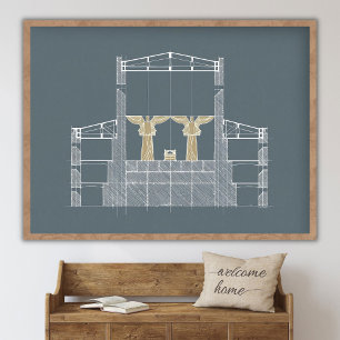 Poster Temple de Salomon Bleu, Saint des Saints, Mont Sio