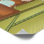 Poster Temple de sumo dans le drapeau japonais dohy (Coin)