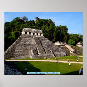 Poster Temple des Inscriptions, Palenque, Mexique