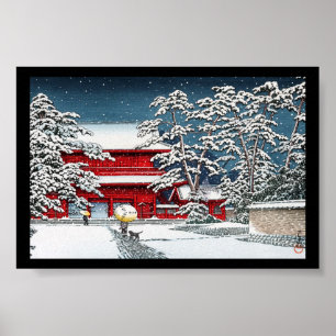Poster temple d'hiver japonais cool temple shrine kyoto p