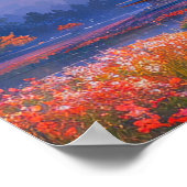 Poster Temple en bois et fleurs colorées (Coin)