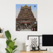 Poster Temple hindouiste à Madurai, Inde (1890) (Bureau à domicile)
