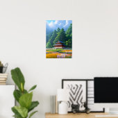 Poster Temple japonais en bordure de forêt (Bureau à domicile)