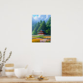 Poster Temple japonais en bordure de forêt (Cuisine)