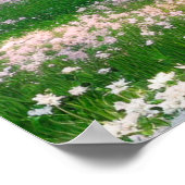 Poster Temple japonais et fleurs roses (Coin)