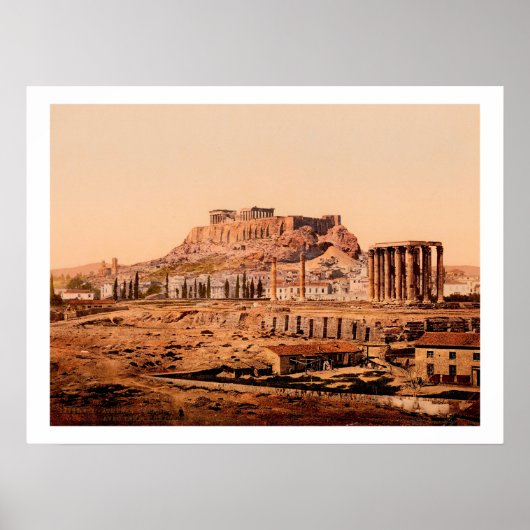 Poster Temple Jupiter d'Athènes Grèce (Devant)