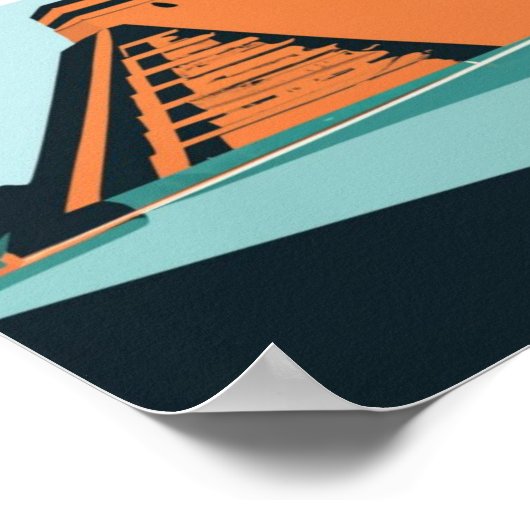 Poster Temple maya Chichen Itza à Mexico Voyage (Coin)