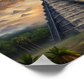 Poster Temple maya de Chichen Itza au Mexique Coucher de  (Coin)