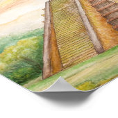 Poster Temple maya de Chichen Itza au Mexique dessin (Coin)