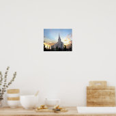 Poster Temple Mormon Oquirrh Mountain utah coucher de sol (Cuisine)