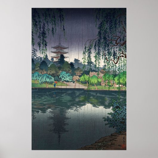 Poster Temple Nara Kofukuji par Tsuchiya Koitsu (Devant)