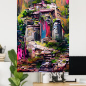 Poster Temple - Peinture Abstraite colorée (Bureau à domicile)