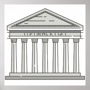 Poster Temple romain antique WorldLandmark de Panthéon de