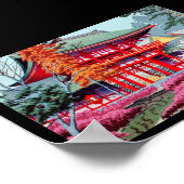 Poster Temple rouge japonais cool Printemps Asano Takeji (Coin)