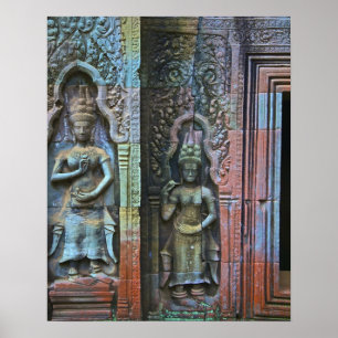 Poster Temple Ta Prohm, province de Siem Reap, Cambodge